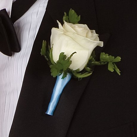 White rose boutonniere